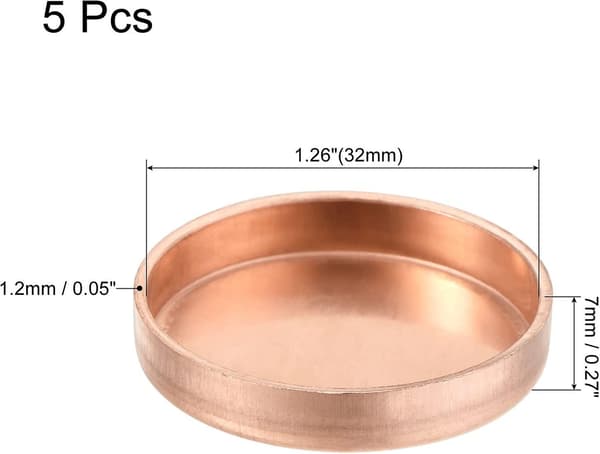 Koppar Ändlock Rörkoppling Lödanslutning 32mm (1.26\") Id För Vattenrör VVS, 5-pack