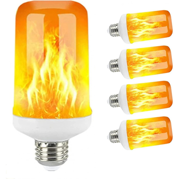 Led E27 Flame Lamp 5w 85-265v Ampull Led Flame Effect Bulb Blinkande Simulering Brandlampa (5st)