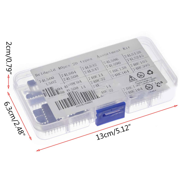 40 stk (20 stk 74hcxx+20 stk 74lsxx) Series Logic Ic sortimentsett Logic Chips Timers Ic