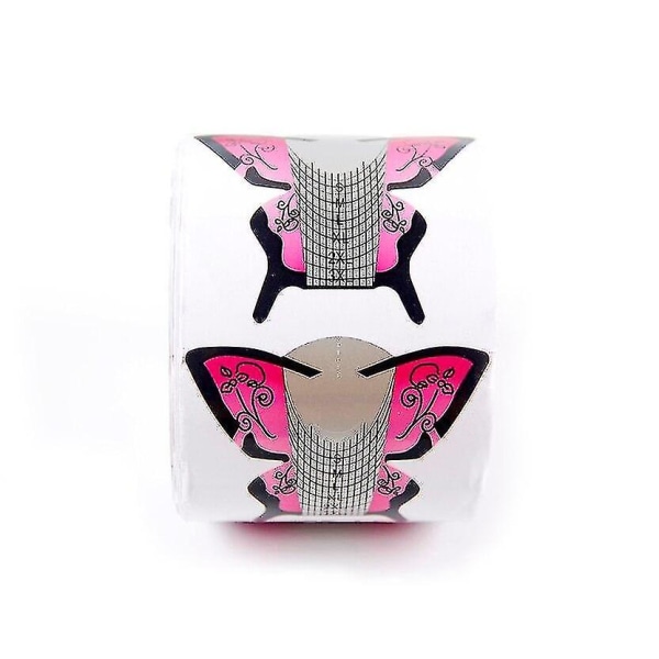 500kpl/rulla Butterfly Nail Forms Nail Forms Tarra Nail Forms UV Gel Akryyli French S073|Kynsilomake