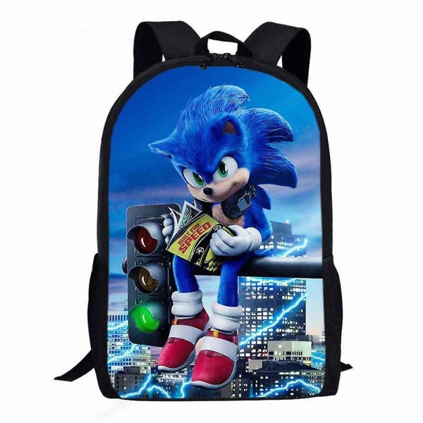Kids Sonic 3d Printing Ryggsäck Nyhet Cool Cartoon Elementary Student Skolväska Bokväskor Dagsäckar För pojkar Flickor D