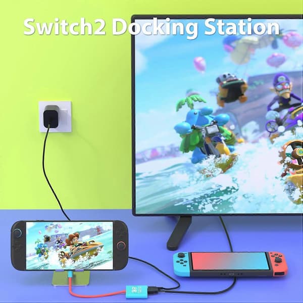 Dockingstation til Nintendo Switch 1/2 og Steam Deck, understøtter TV Dock-tilstand, bærbart TV HDMI-adaptertilbehør til Nintendo Switch 1 og OLED og NS Update Version