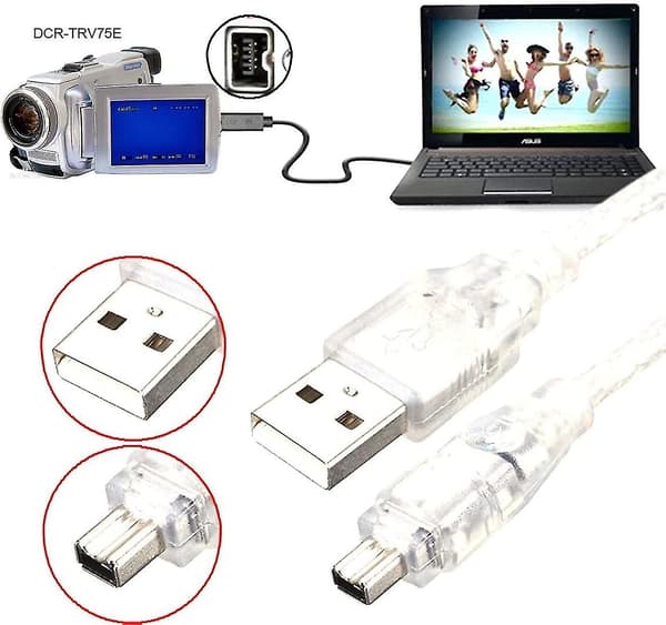 Cy Usb Han til Firewire Ieee 1394 4-benet Han Ilink Adapter Ledning Kabel Til Dcr-trv75e Dv 1m Usb Firewire Kabel