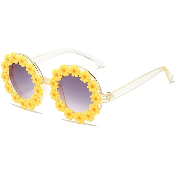 Runda blommor solglasögon för flickor Blomformade söta glasögon UV 400 skydd utomhus strand flicka pojke gåvor