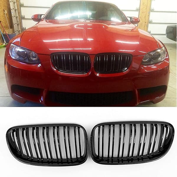 2x Blank Sort Front Nyre Grill Til- E92 E93 3-serie 328i 335i Coupe Lci 2011-2013