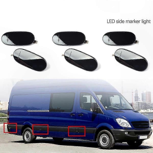 6X LED Dynamisk Sidemarkeringsblinklys Indikatorlampe til Sprinter W906 2006-2018 2006-2016