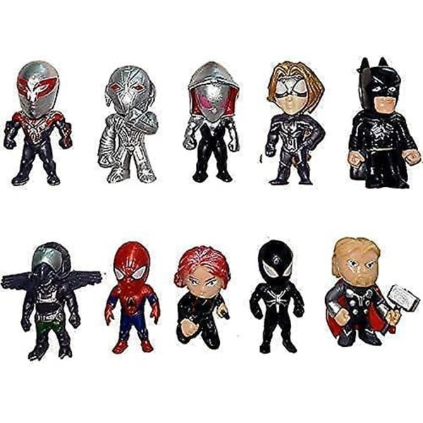 Superhjälte mini actionfigurer set med 20 för pojkar, Super&man Cupcake Topper figurer för barn