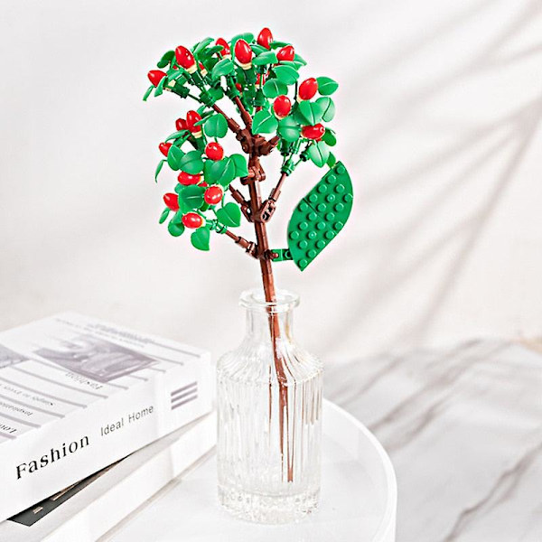 Simulering byggstenar blomma tulpan ros solros krukbukett mini blomma block gör det själv barns sammansatta leksak flicka present