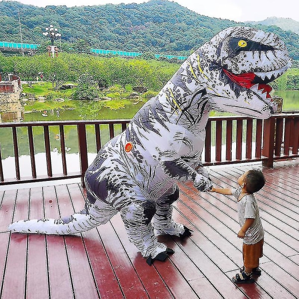 Heta uppblåsbara dinosauriekostymer kostymklänning T-rex Anime Party Cosplay brown Adult 150-195cm