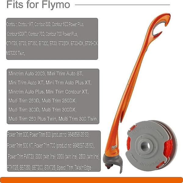 Gresstrimmertrådspoler for Flymo Fly021 (lengde 11m diameter 1,5mm) Nylontrådspoler Trådskjærer (flymo Fly021, 4 stykker) (hy)