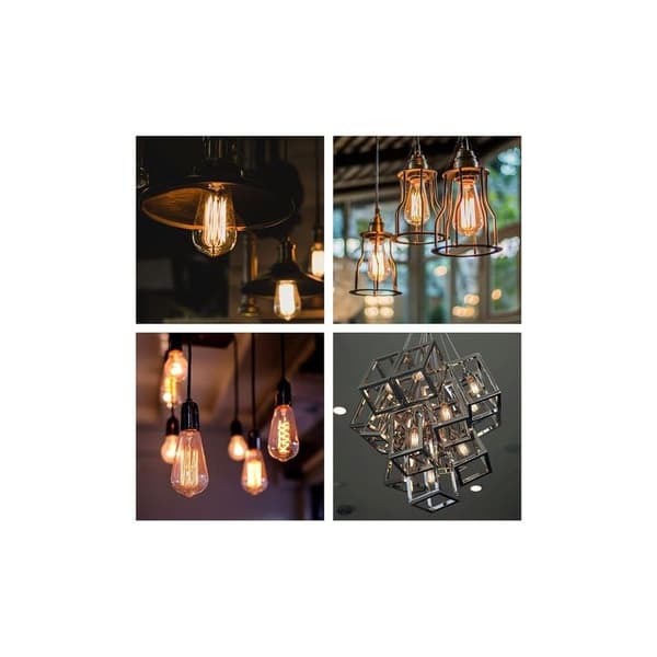 6x E26 60W Edison glødepære 220V ST64 Retro 64mm x 140mm