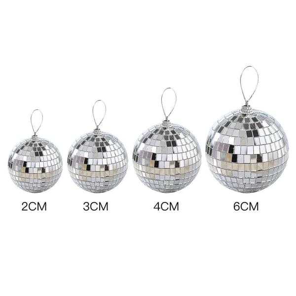 6/12 stk Mini Diskokule Festdekorasjoner Sølv Mini Plastpynt Små Diskokuler Sølv Silver 3CM
