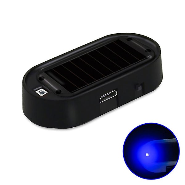 Bil Fake Security Light Led Solar Powered Simulated Dummy Alarm Trådlös Varning Anti Stöld Varning Lampa Blinkande Imitation| | 4