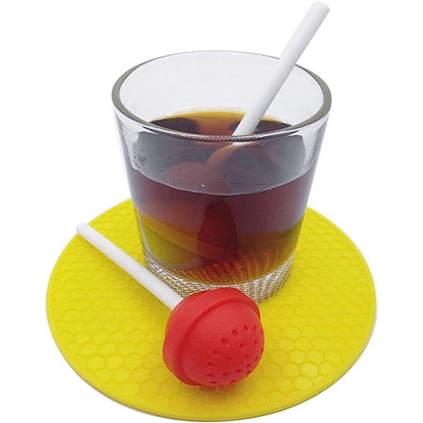 Teepannu Teesiivilä Teehakulaitteet Uudelleenkäytettävä teepussi Infuusioneste Suodatinhajotin Irtoteelehti Karamelli Lollipop Irtolehti Keittiötarvikkeet (Väri: 4)