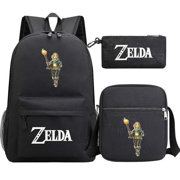 "Kingdom Of Zelda" Tears Print teini-opiskelijakoululaukku Kolmiosainen: Miesten ja naisten olkapukureppu 6