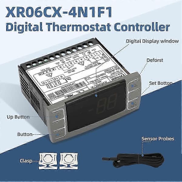 XR06CX-4N1F1 temperaturkontrollere, programmerbar digital termostat med sensorprobe
