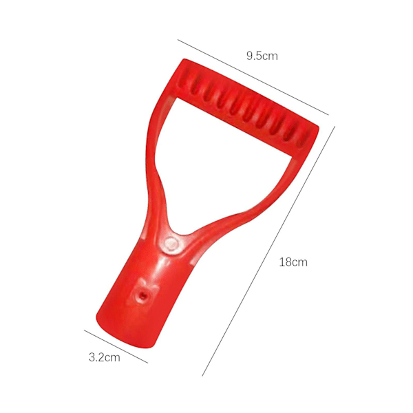 Lapiokahvan Y-kahva Korvaava lapiokahva puutarhanurmikkoon, musta red 9.5cmx18cm