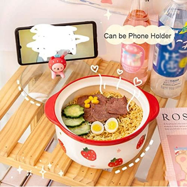 Instant Noodle Bowl Ramen Bowl med låg Køkken Store Instant Noodles Frugtsalat Rissuppeskål Bordservice (Farve: C, Størrelse: One Size)