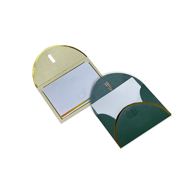 50 st presentkortskuvert med kärleksspänne kuvert med guldkant, kuvert för anteckningskort, ons Dark green