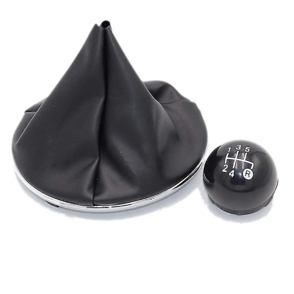 För Fiat 500 500c 2007 - 2018 5-växlad växelspaksknopp Sitck Head Läder Glans Svart Cap Ersättning-5 Speed ​​Knop gear boot