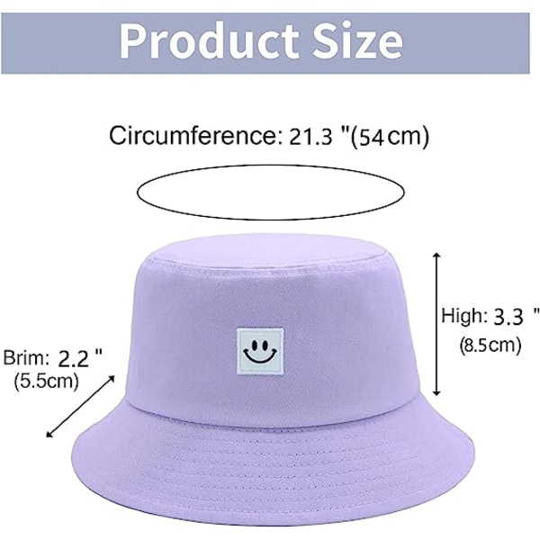Solhatt for barn Smile Face Bøttehatt for jenter Gutter Sommersolbeskyttelse bomull unisex strandhette