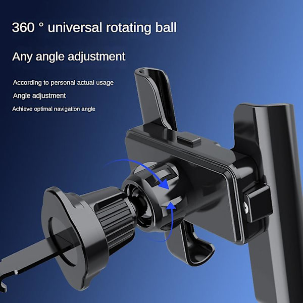 Autopuhelinteline 360 ​​Pyörivä jalusta matkapuhelimelle Universal Gravity Auto -puhelimen pidike autossa ilmaventtiilin pidikepidike GPS-tuki - universal autoteline Silver