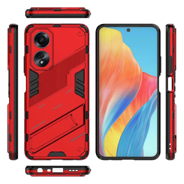 Til Oppo A58 4g Deksel Pc+tpu Støtsikkert Stativ Telefondeksel Red