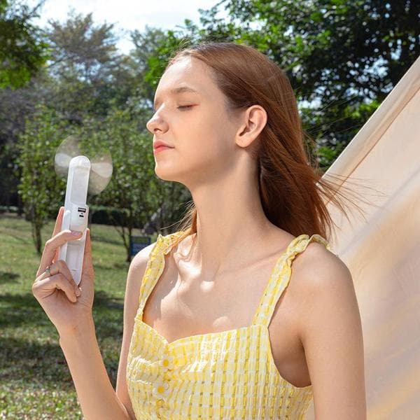 Jisulife Portable USB Mini Handheld Fan with Power Bank Function 2000mAh Life8 - White 250