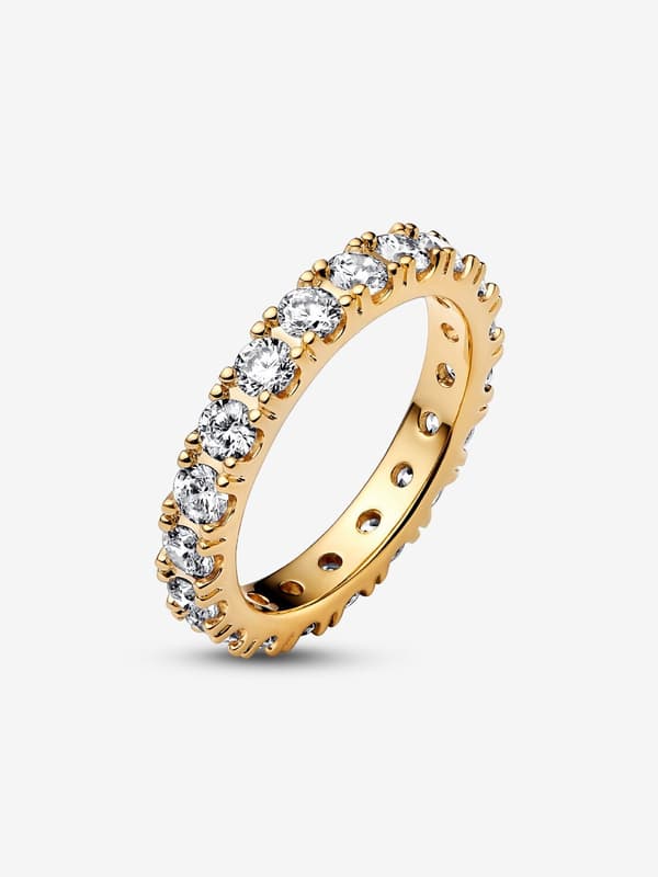 Pandora - Sparkling Row Eternity Ring - 14k Gold Plating Circumference: 58mm