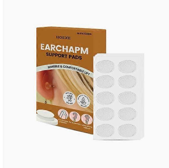 Superbløde øreflippestøtteplastre til tunge øreringe, reparation af spaltede øreflipper, behagelig usynlig støtte 50PCS-2PACK