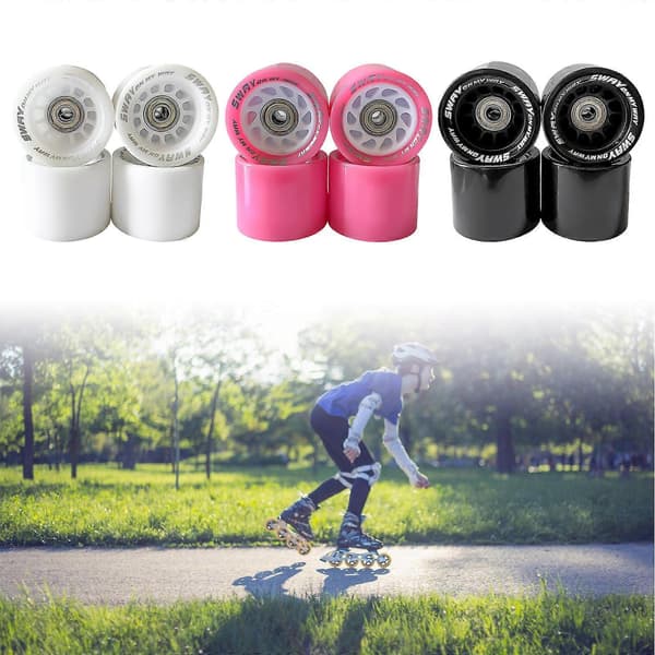 4-pack högelastiska longboard-hjul för streetsurfing, slitstarka hjul för smidig pendling och tricks, svarta Black