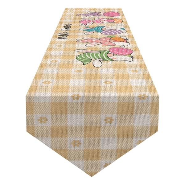 Påskekaninbord Påskehare blomsterbordduk med mønstre Vårpåskefest D One Size