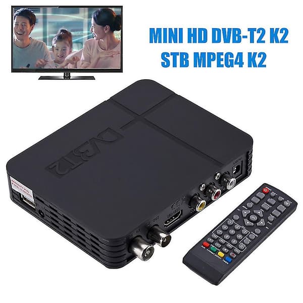 Portabel DVB-T2 STB MPEG4 K2 Högklarhet Digital TV-Box Set-top Receiver Tuner Receptor