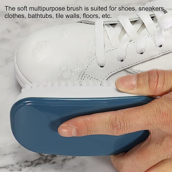 Rengöringsborste PBT-borst, 3-pack hushållsskrubbning för skor Sneakers Kläder, blå