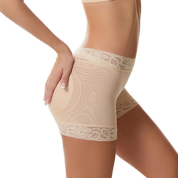 Dam Invisible Butt Enhancer Lifter Höft- och rumpa vadderade Shapewear Höftkuddar Vadderade underkläder Apricot S