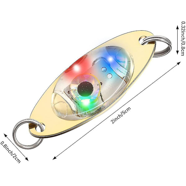 10 kpl Led-kalastusuistimia Kalastuslusikot Vedenalainen vilkku Bassopallasta Vilkkuuistelu Deep Drop Golden