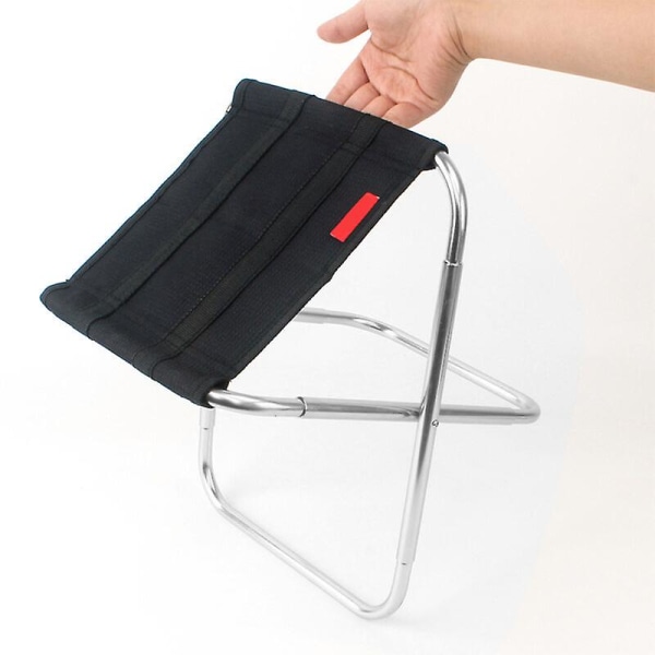 Almi Mini Folding Camping Taburet - Sølv, Letvægts Bærbar Camping Stol Sammenfoldelig Gave