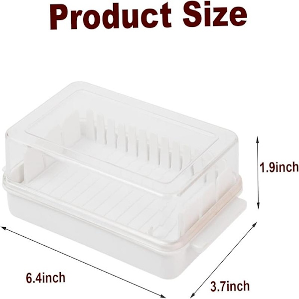 Portable Butter Keeper Bread Storage Container, 16.5x9.5x5 cm (White)