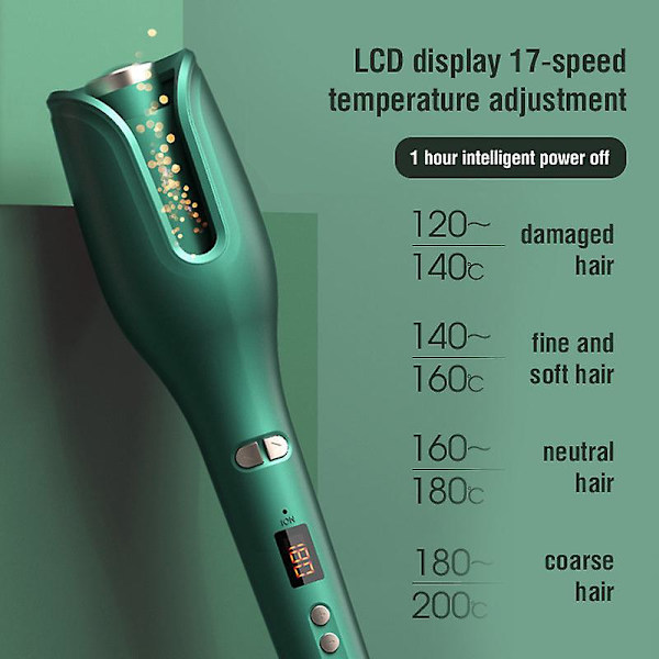 Hårkrøller Elektrisk Keramisk Opvarmning Lcd-skærm Roterende Bølge Curling Tang Curling Rod Styling Magic Curling Stick