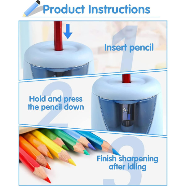 Elektrisk blyantspisser, oppladbare usb-batteridrevne blyantspissere for klasserom