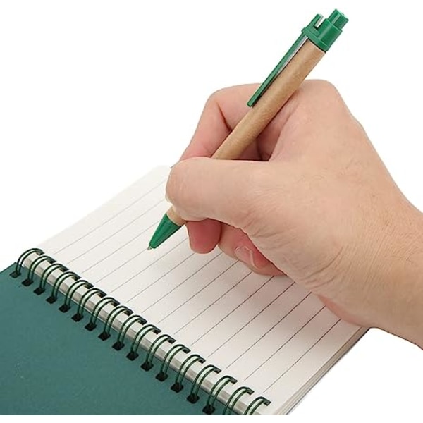 Coil Notebook, 70 sidor Portabla dubbelspolar Trådbundna anteckningsböcker Studentanteckningsblock med instickspenna Business Office Stationery (grön)