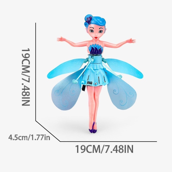 Magisk Flying Pixie Toy, Fairy Flying Princess Doll Infrarød Induksjon Control Toy For Gutter Jenter-beste julegave Kr Blue