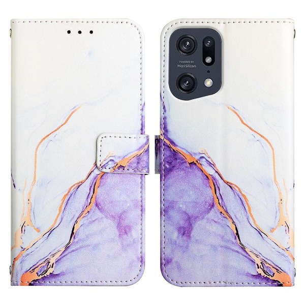 Case till Oppo Find X5 Pro Cover Wallet Marble Magnetic Case C5