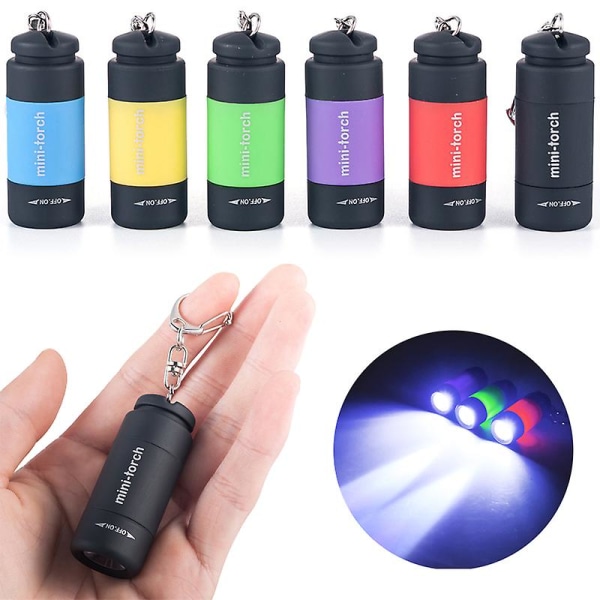 USB Genopladelig Mini Nøglering Lomme Lommelygte Led Bærbar Udendørs Lommelygte Lampe Vandtæt Lommelygte Lommelygte Nøgleringe| | Blue