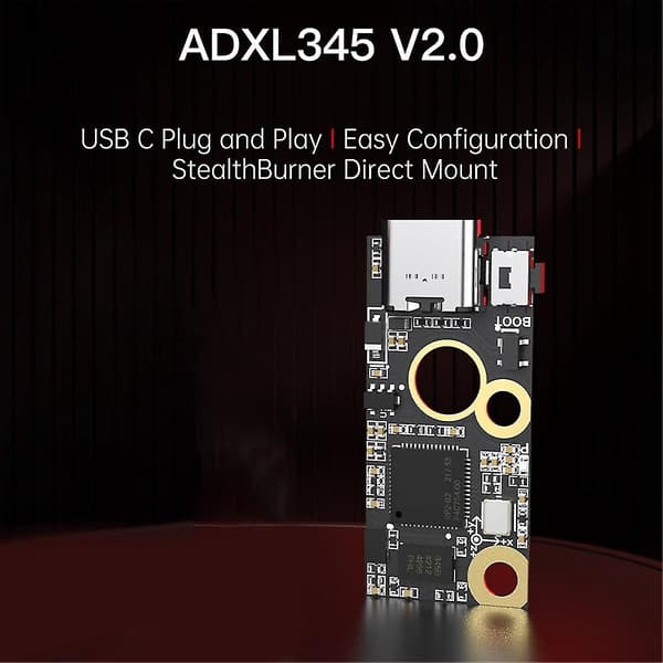 Adxl345 V2.0 Accelerometer Board Stealthburner til Klipper Extruder Hotend 3D Printer Dele [xh] Black