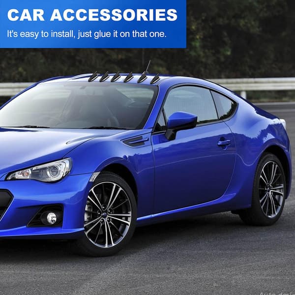 6 st Svarta Bil-stil Pp Takfenor Spoiler Vinge Kit Vortex Generator