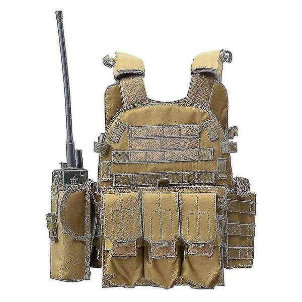 Svart 6094 Tactical Chicken Eating Molle Vest Multifunksjonell Lettvekt Cs Special Forces Camouflage Vest