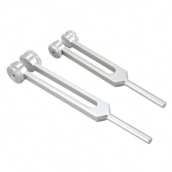 6 stk. aluminium stemmegaffelsæt 128Hz-4096Hz til lydhealingsterapi og vibration Silver