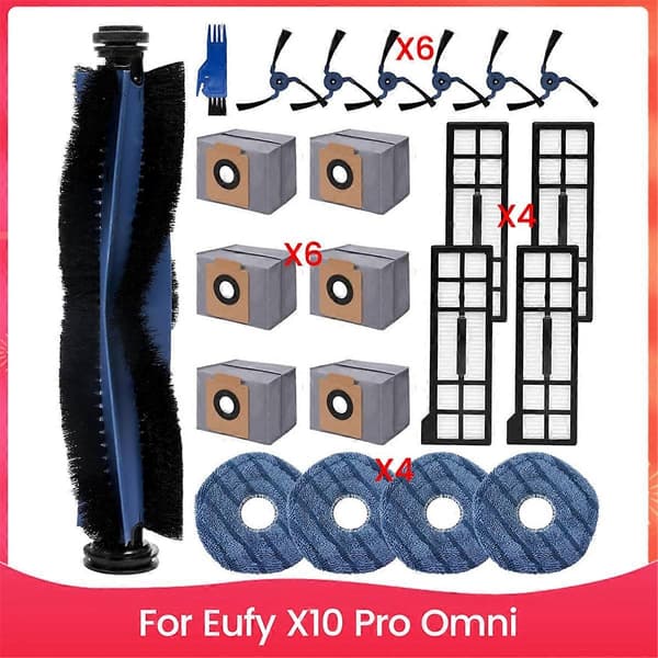 Til Eufy X10 Pro Omni Dele Tilbehør Hoved Sidebørste HEPA Filter Moppeklud Støvposer Udskiftning As Shown