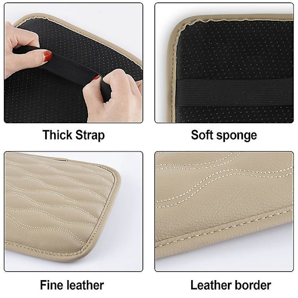 Universal Pu Läder Bil Armstöd Pad Auto Bil Armstöd Förvaringsbox Mats Dammtät Cover Vattentät Armstödsskydd| | Red